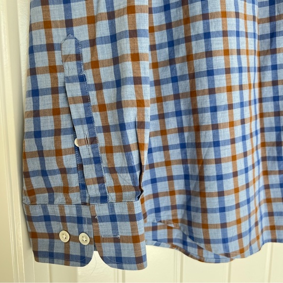 Rodd & Gunn Men’s long Sleeve Button Up Shirt Fall Brown & Blue Plaid Size Large - Picture 6 of 8